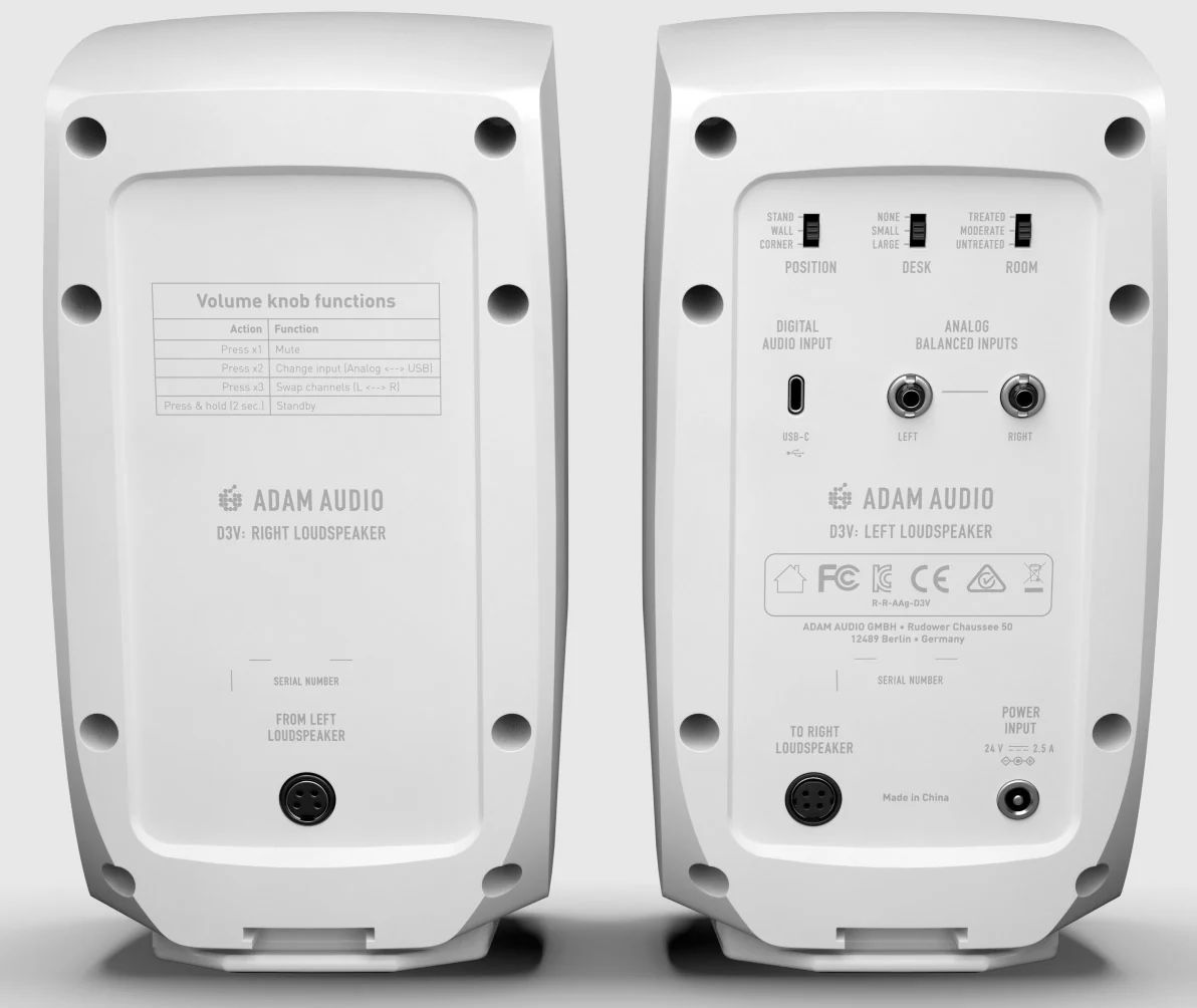 ADAM AUDIO D3V WH PAREJA MONITORES ESTUDIO ACTIVOS BLANCOS - Image 3