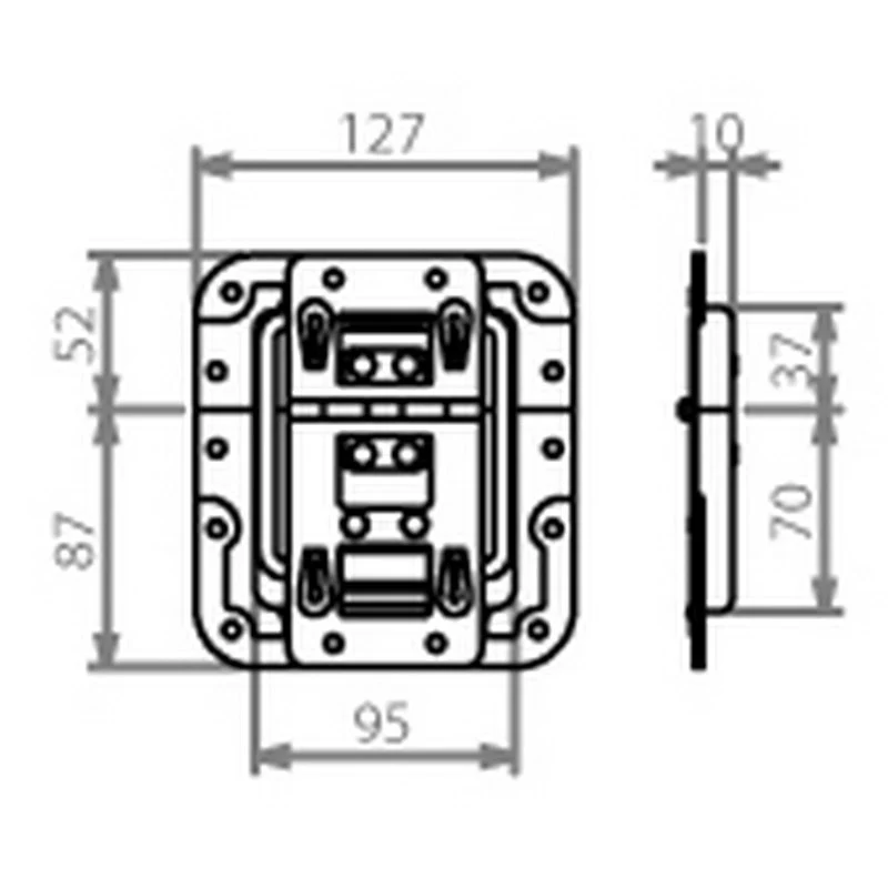 ADAM HALL 270755 TOPE DE TAPA CON PASO PERFIL. BISAGRA. FUNCION CLIC-STOP Y PROTECCION REMACHADA - Image 2