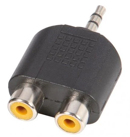 ADAM HALL 7550 ADAPTADOR 2X RCA HEMBRA A MINIJACK MACHO ESTEREO.