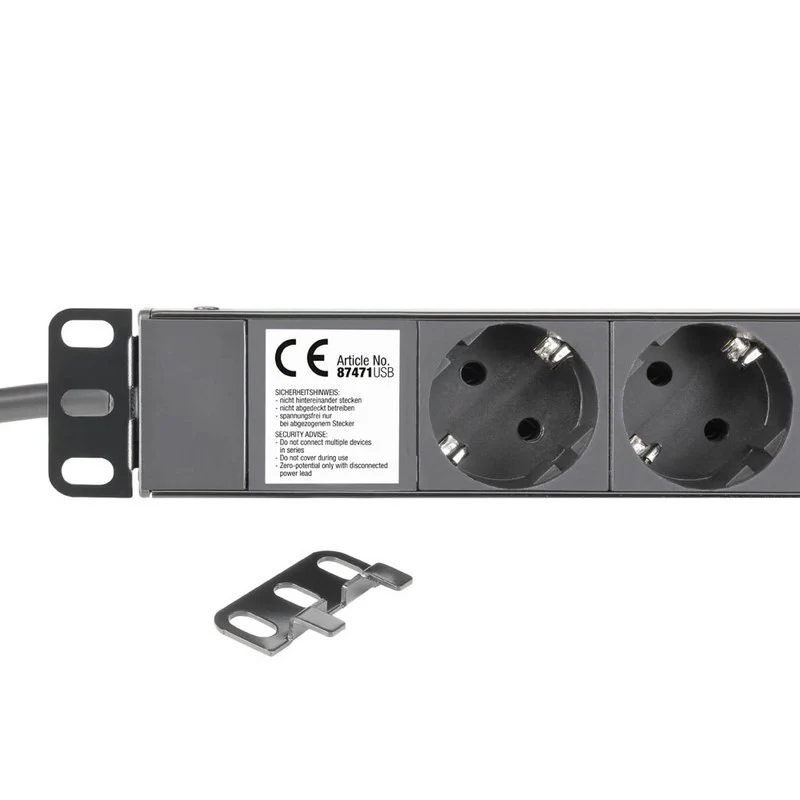ADAM HALL 87471USB REGLETA CON 8 CONECTORES DE CORRIENTE Y 2 USB FORMATO RACK - Image 4