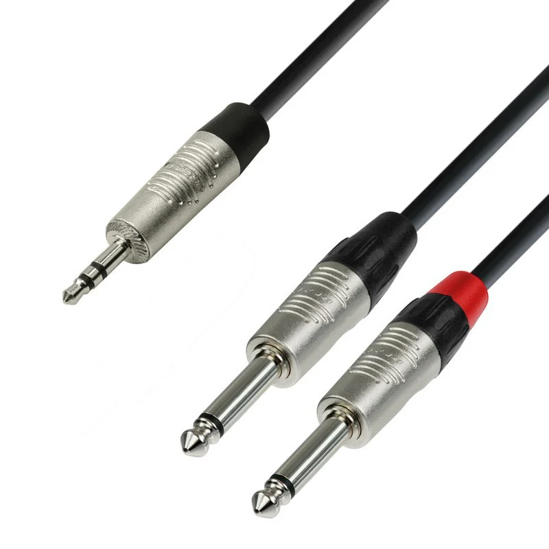 ADAM HALL K4YWPP0150 CABLE AUDIO REAN 3.5 MM JACK ESTEREO A 2X6.3 MM JACK MONO 1.5 METROS