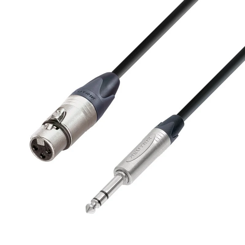 ADAM HALL K5BFV1000 CABLE DE MICROFONO NEUTRIK DE XLR HEMBRA A JACK 6.3 MM ESTEREO 10 METROS
