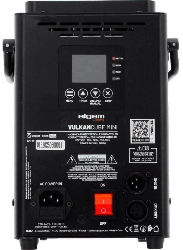 ALGAM LIGHT VULKAN CUBE MINI MAQUINA DE HUMO VERTICAL 1200W - Image 3