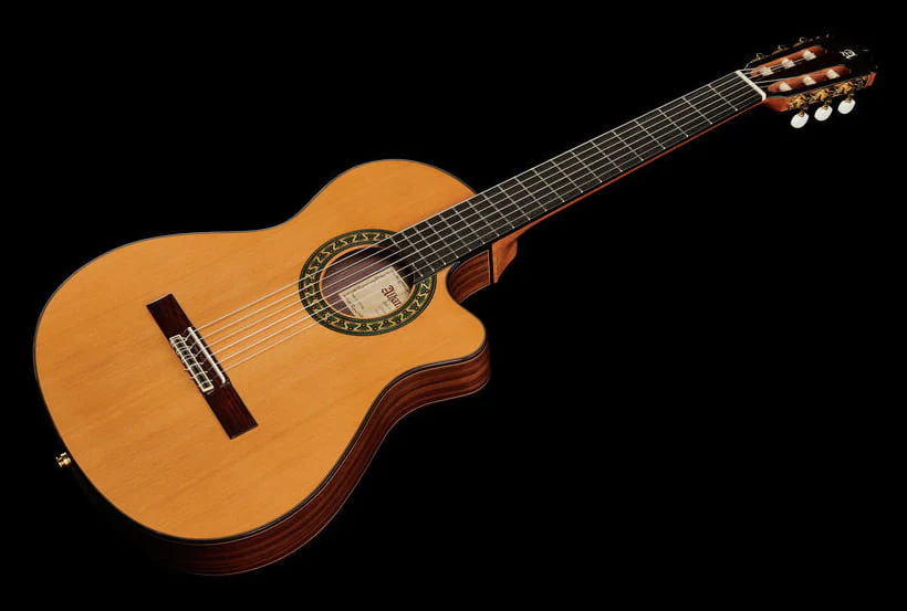 ALHAMBRA 5PCTE2 CON FUNDA 25MM GUITARRA ESPAÑOLA ELECTRIFICADA CUERPO ESTRECHO CEDRO BRILLO - Image 17