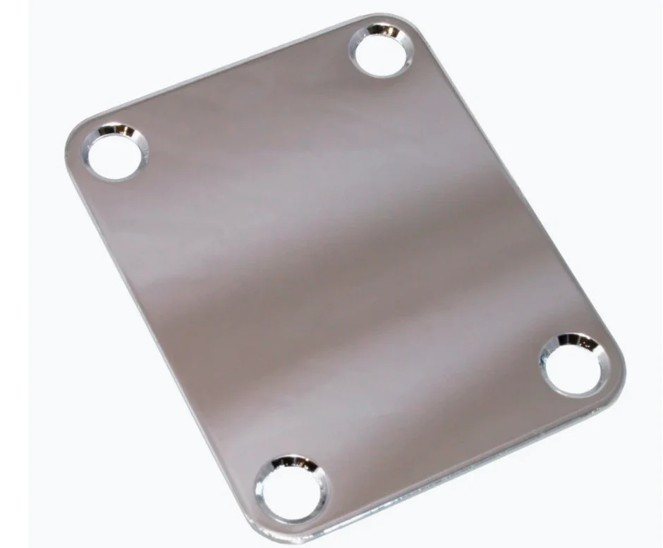 ALL PARTS AP0600001 NECK PLATE STEEL 4 HOLE FOR GUITAR OR BASS NICKEL