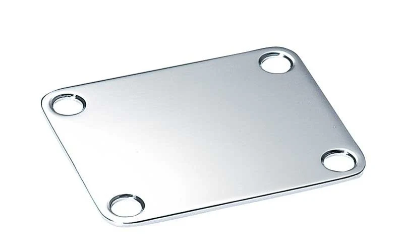 ALL PARTS AP0600010 NECK PLATE STEEL 4 HOLE FOR GUITAR OR BASS CHROME