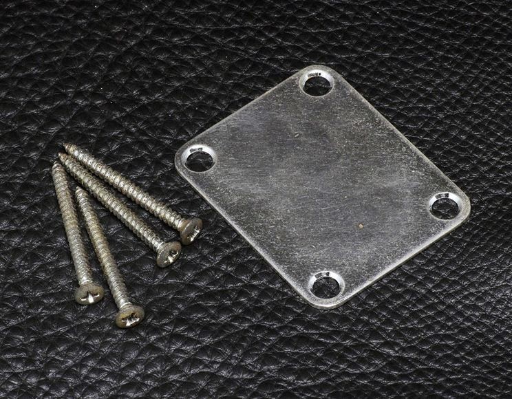 ALL PARTS AP0601007 ONE SERIAL NUMBERED 4HOLE NECK PLATE WITH AGED CHROME FINISH