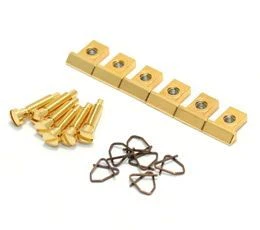 ALL PARTS BP0305002 NASHVILLE TUNEMATIC SADDLES WITH SCREWS AND CLIPS (SET OF 6) GOLD