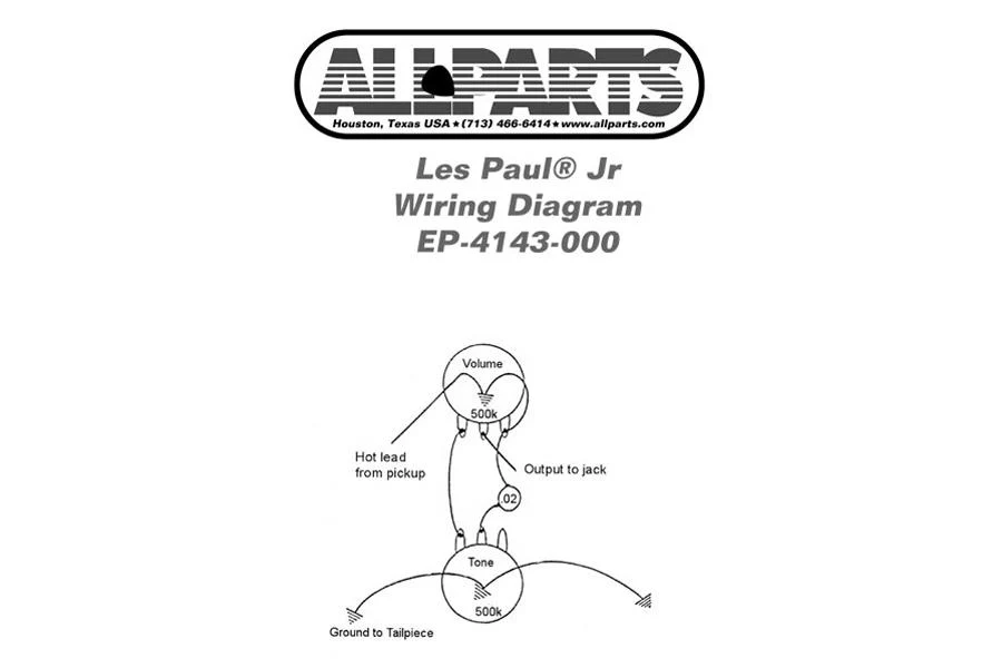 ALL PARTS EP4143000 KIT DE CABLE PARA GUITARRA LES PAUL O SG JUNIOR