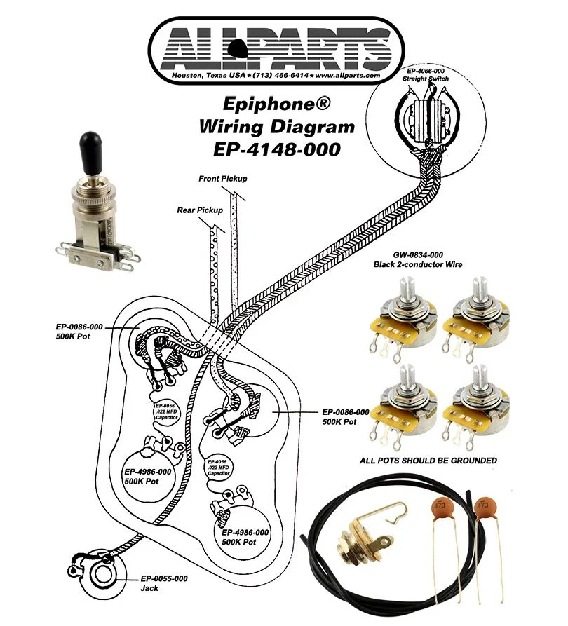 ALL PARTS EP4148000 WIRING KIT FOR EPIPHONE