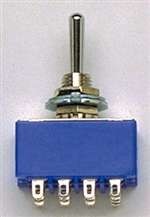 ALL PARTS EP4370010 ON-ON MINI SWITCH 4-POLE 4PDT (12 TERMINALS) WITH HARDWARE CHROME