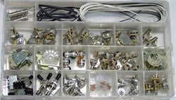 ALL PARTS EPKIT ELECTRONIC ASSORTMENT BOX: POTS SWITCHES WIRE BULBS LENSES.
