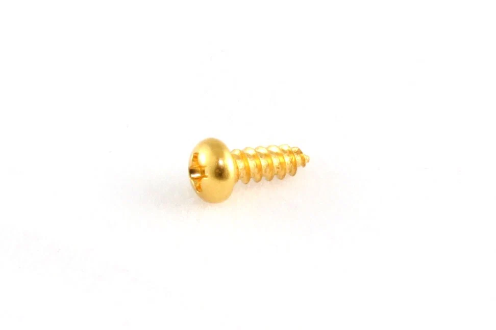 ALL PARTS GS3206002 TRUSS ROD COVER SCREWS (8 PIECES) PHILLIPS HEAD GOLD 2 X 3/8