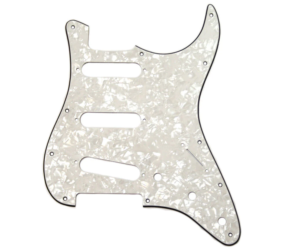 ALL PARTS PG0552055 PICK GUARD FOR STRAT WHITE PEARLOID 3-PLY (WP/W/B) (11 SCREW HOLES)