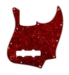 ALL PARTS PG0755044 PICK GUARD FOR J BASS VINTAGE RED TORTOISE 3-PLY (RT/W/B)