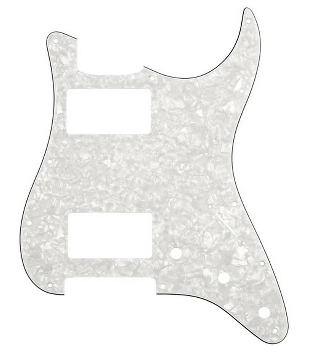 ALL PARTS PG9595055 PICK GUARD 2 HUMBUCKERS FOR STRAT WHITE PEARLOID 3-PLY