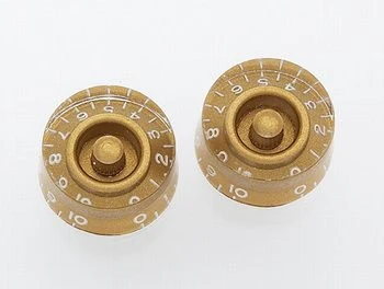 ALL PARTS PK0130032 SPEED KNOBS (2) GOLD VINTAGE STYLE NUMBERS FITS USA SPLIT SHAFT POTS