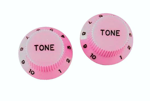 ALL PARTS PK0153021 TONE KNOBS (2) PALE PINK FOR STRAT FITS SPLIT SHAFT POTS
