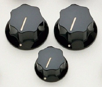 ALL PARTS PK0174023 BLACK KNOB SET (3) WITH SET SCREWS FOR J BASS