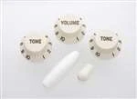 ALL PARTS PK0178050 PARCHMENT (OLD WHITE) KNOB SET FOR STRAT