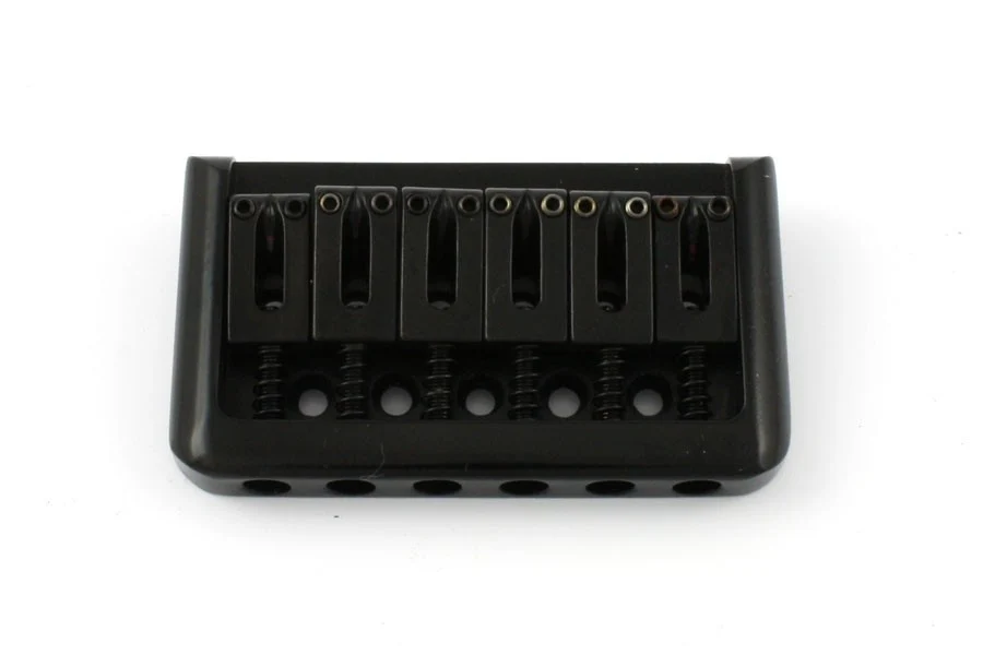 ALL PARTS SB5107003 NON-TREMOLO BRIDGE WITH STEEL SADDLES BLACK WITH SCREWS 2-1/8 SPACING