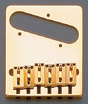 ALL PARTS TB0030002 6 SADDLE GOTOH BRASS BRIDGE FOR TELE GOLD