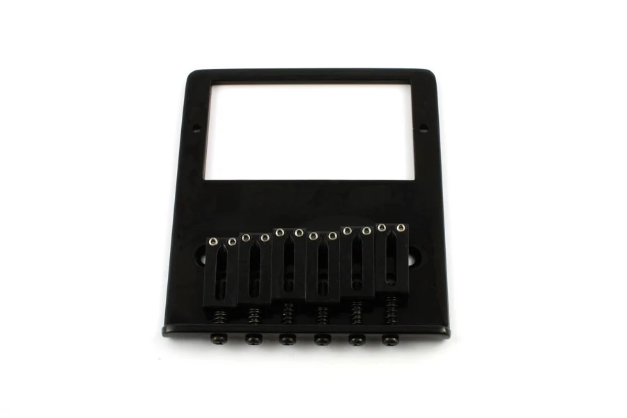 ALL PARTS TB0031003 6 SADDLE GOTOH HUMBUCKING BRASS BRIDGE FOR TELE BLACK RECTANGULAR