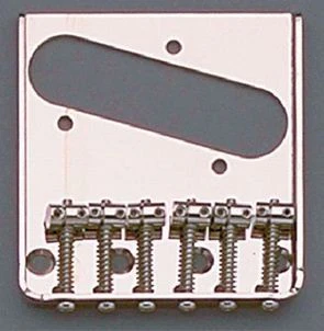 ALL PARTS TB0033001 VINTAGE STYLE 6 SADDLE STEEL BRIDGE FOR TELE NICKEL PLATED