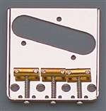 ALL PARTS TB5120001 VINTAGE STYLE 3 SADDLE STEEL BRIDGE FOR TELE NICKEL PLATED
