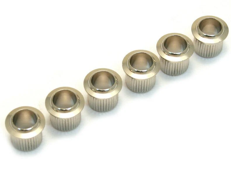 ALL PARTS TK0789001 TUNING KEY BUSHINGS (6 PIECES) PRESS-FIT, NICKEL 11/32 OD 1/4 ID.