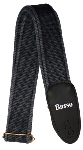 AUVISA COTTON BLK CORREA ALGODON GUITARRA Y BAJO NEGRA EX01