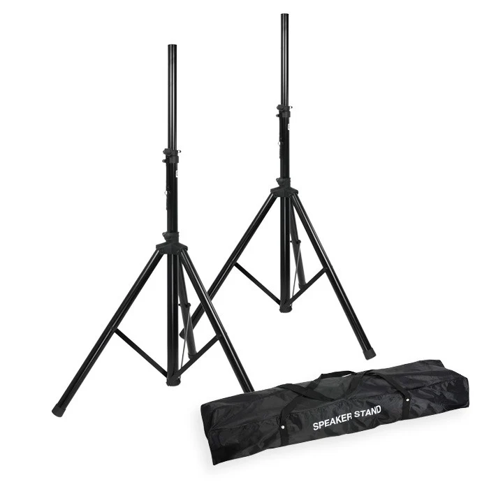 AUVISA SET DE 2 X SOPORTES PARA BAFLES EN ALUMINIO NEGRO + BOLSA SPS023SET SSPACK003