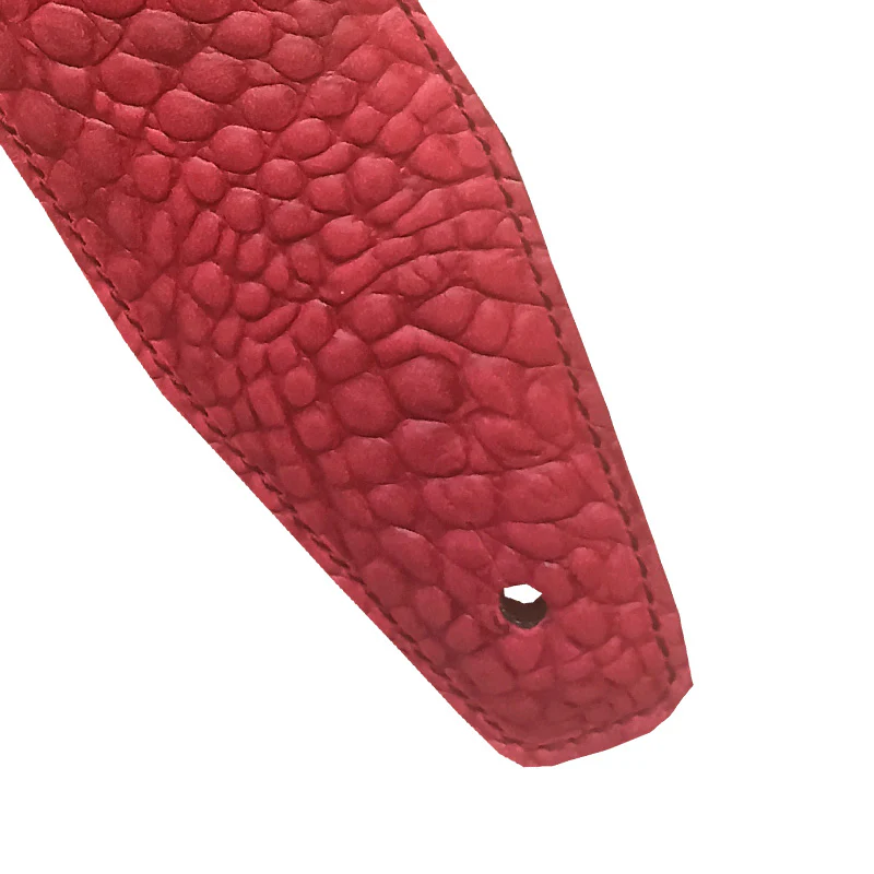 BOURBON STRAP ALLIGATOR RED LEATHER CORREA GUITARRA ROJA - Image 3