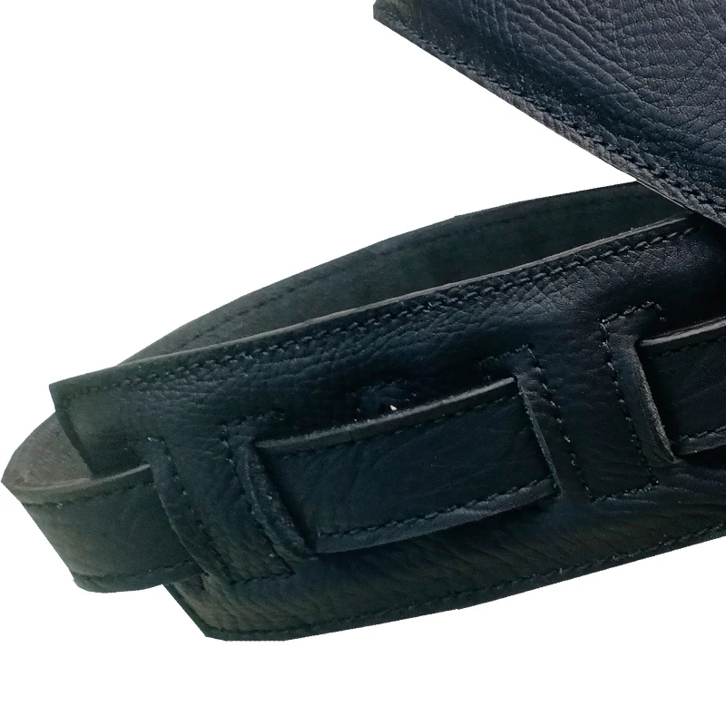 BOURBON STRAP BUFFALO BLACK LEATHER CORREA GUITARRA NEGRA - Image 3