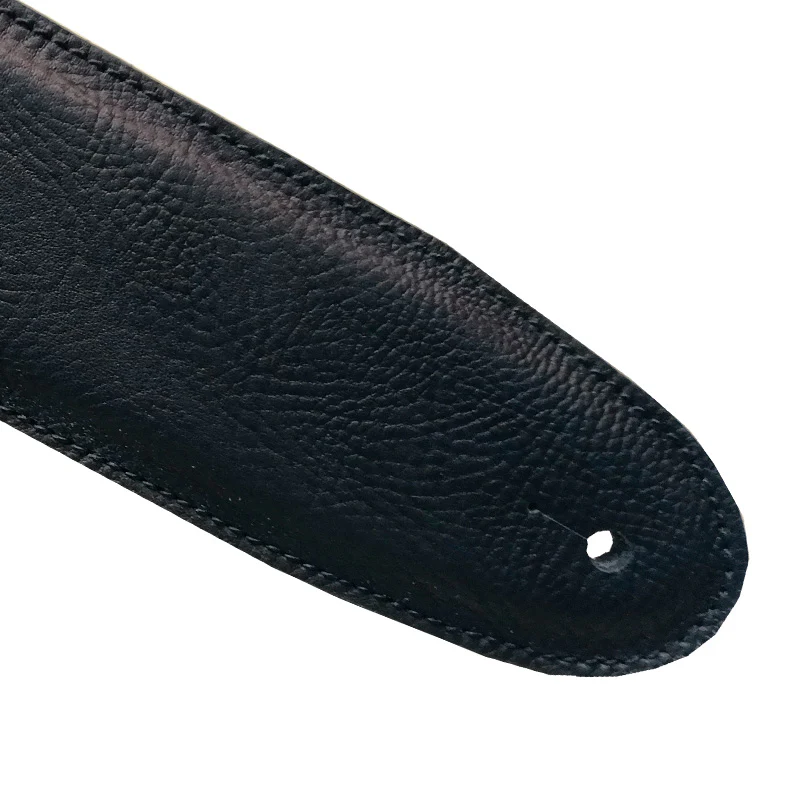 BOURBON STRAP BUFFALO BLACK LEATHER CORREA GUITARRA NEGRA - Image 4
