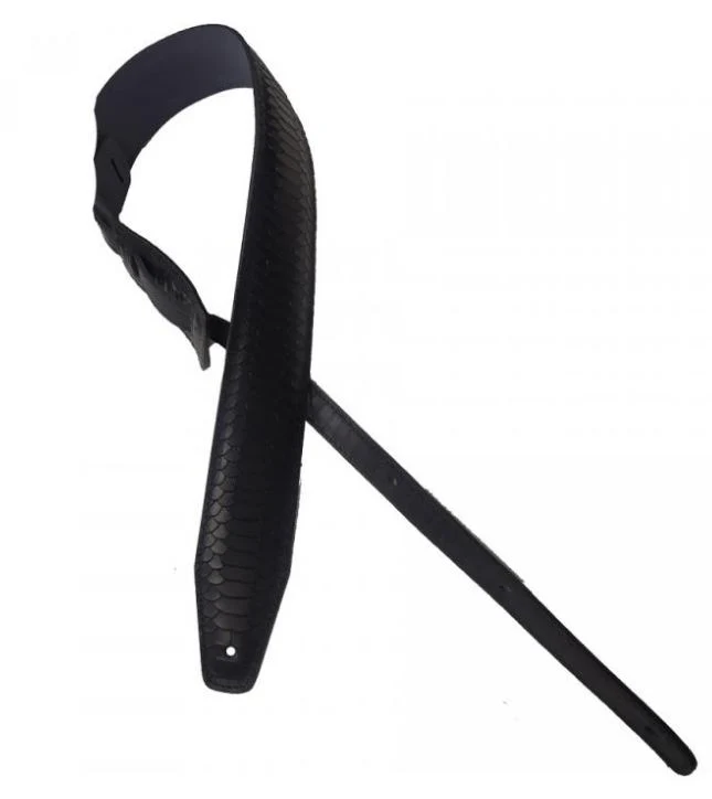 BOURBON STRAP SNAKE BLACK LEATHER CORREA GUITARRA NEGRA - Image 2
