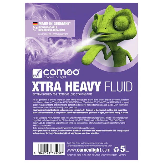 CAMEO XTRA HEAVY FLUID 5L LIQUIDO DE NIEBLA DE DENSIDAD MUY ALTA DE LARGA DURACION 5 LITROS - Image 2