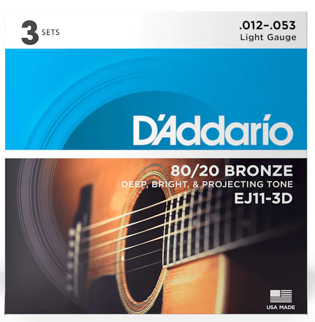 DADDARIO EJ11 3D SET 3 JUEGOS GUITARRA ACUSTICA 012-053