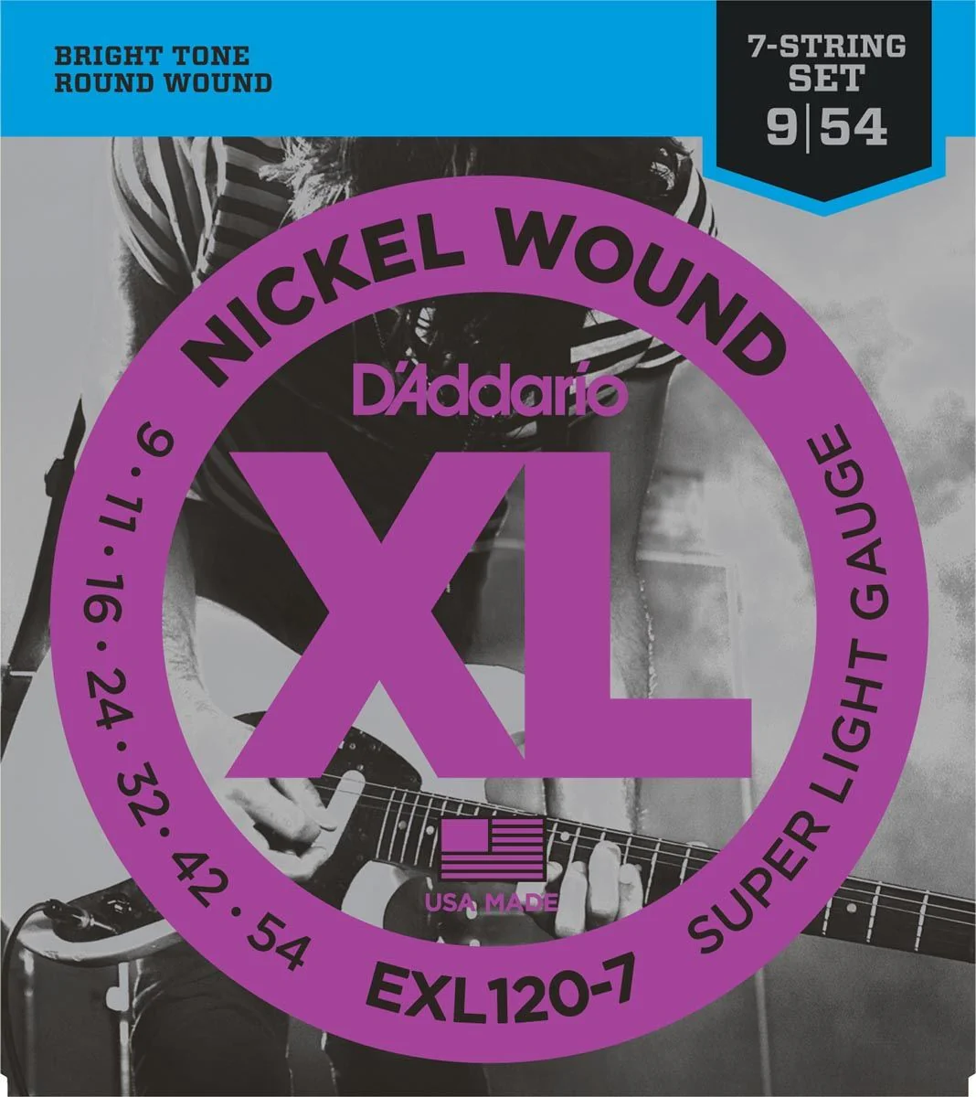 DADDARIO EXL1207 JUEGO 7 CUERDAS GUITARRA ELECTRICA 009-054