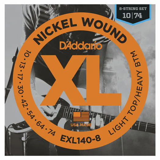 DADDARIO EXL140-8 JUEGO 8 CUERDAS GUITARRAS ELECTRICAS 010-074