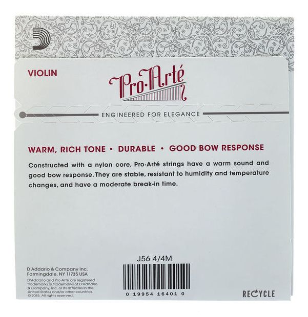 DADDARIO J56 4/4 MED JUEGO CUERDA VIOLIN PRO ARTE - Image 2