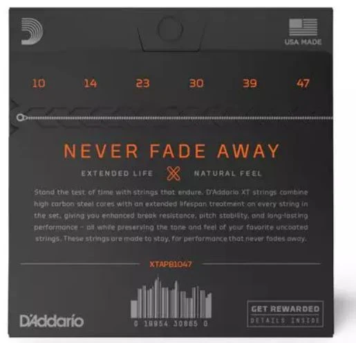 DADDARIO XTAPB1047 PHOSPHOR BRONZE XT COATED JUEGO CUERDAS GUITARRA ACUSTICA 010-047 - Image 2