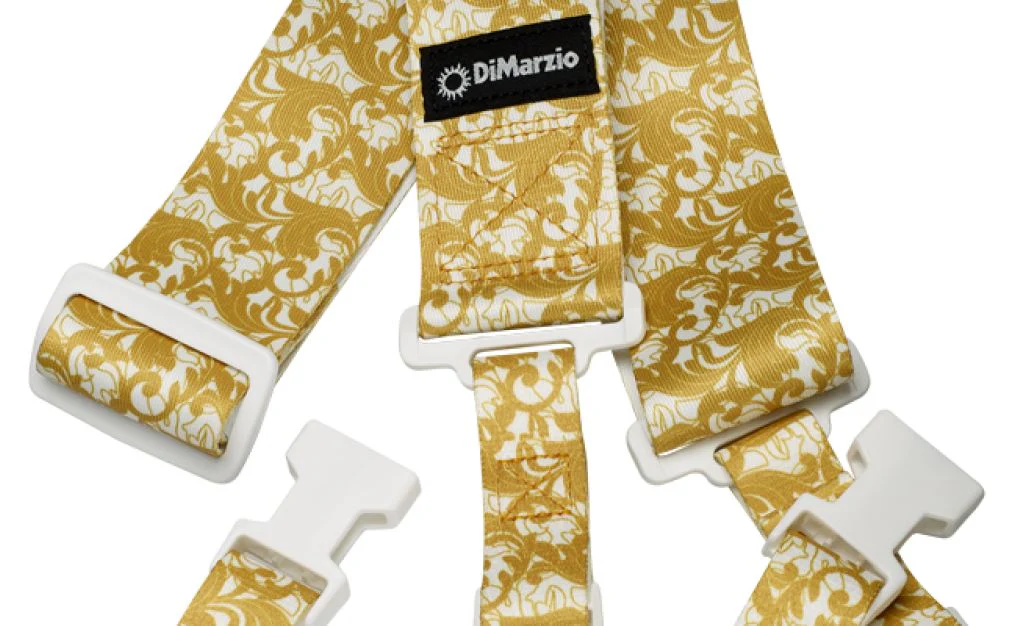 DIMARZIO DD2251 UTOPIA CLIPLOCK CORREA GUITARRA BLANCA DORADA - Image 2