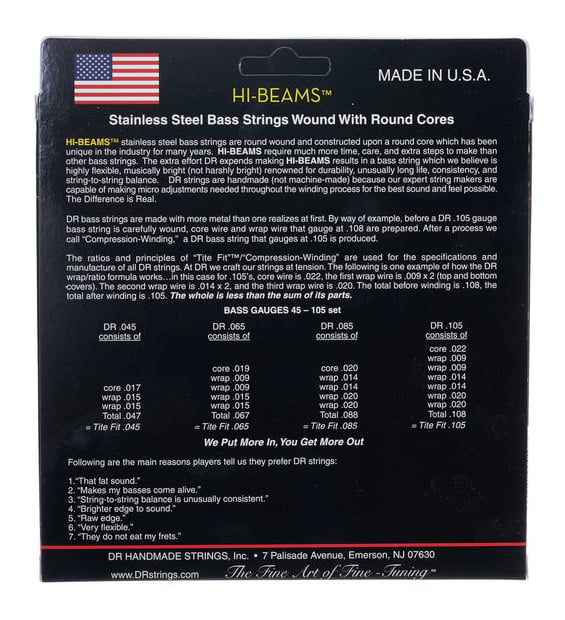 DR MR-45 HI BEAM JUEGO CUERDAS BAJO 045-105. - Image 2