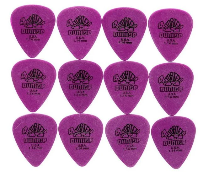 DUNLOP 418P114 TORTEX STANDARD PACK 12 PUAS 1.14MM
