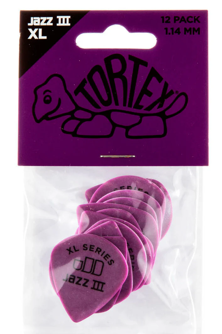 DUNLOP 498P114 TORTEX JAZZ III XL PACK 12 PUAS 1.14MM
