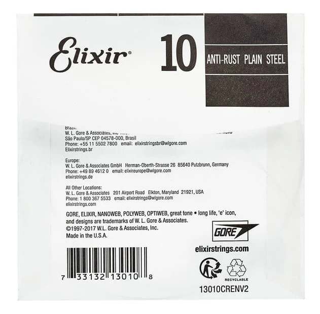 ELIXIR 010 ANTI RUST CUERDA GUITARRA ELECTRICA O ACUSTICA PLANA - Image 2