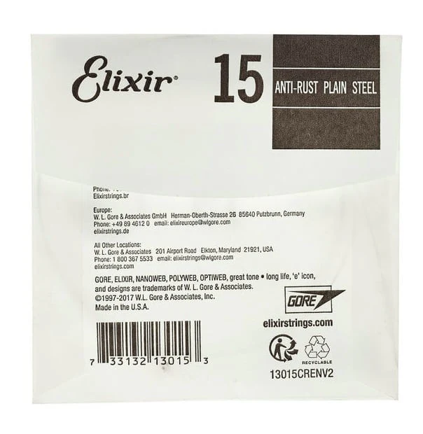 ELIXIR 015 ANTI RUST CUERDA GUITARRA ELECTRICA O ACUSTICA PLANA - Image 2