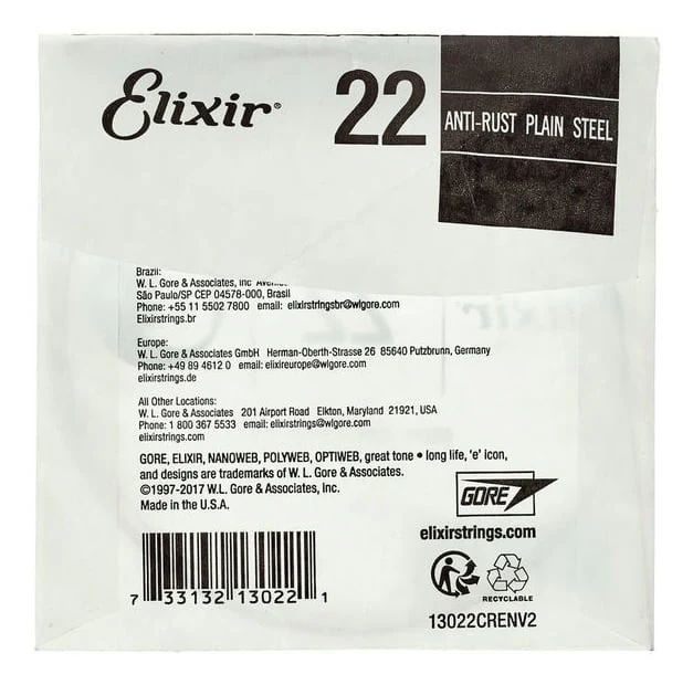 ELIXIR 022 ANTI RUST CUERDA GUITARRA ELECTRICA O ACUSTICA PLANA - Image 2