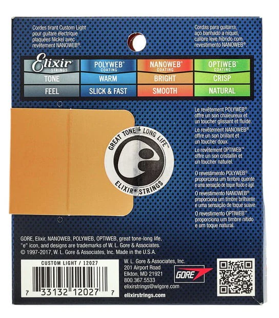 ELIXIR 12027AR NANOWEB ANTIRUST CUSTOM LIGHT JUEGO CUERDAS GUITARRA ELECTRICA 009-046 - Image 2